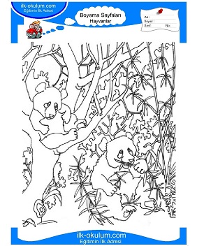 Çocuklar İçin Panda Boyama Sayfaları 